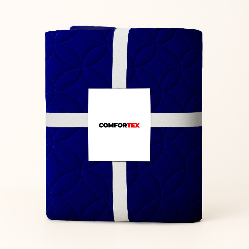 Comfortex Quilted Waterproof Mattress Cover | Protector | Blue | Double Bed | King Size