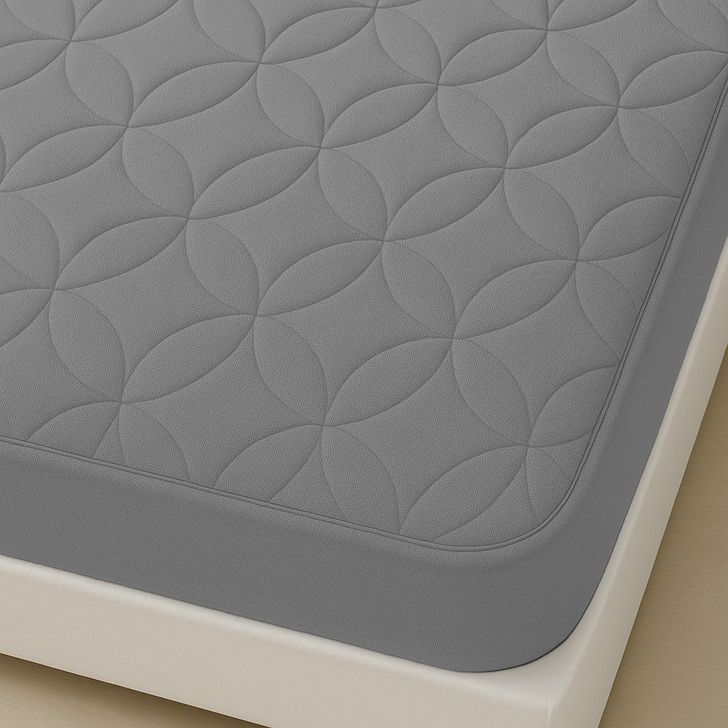 Comfortex Quilted Waterproof Mattress Cover | Protector | Grey | Double Bed | King Size