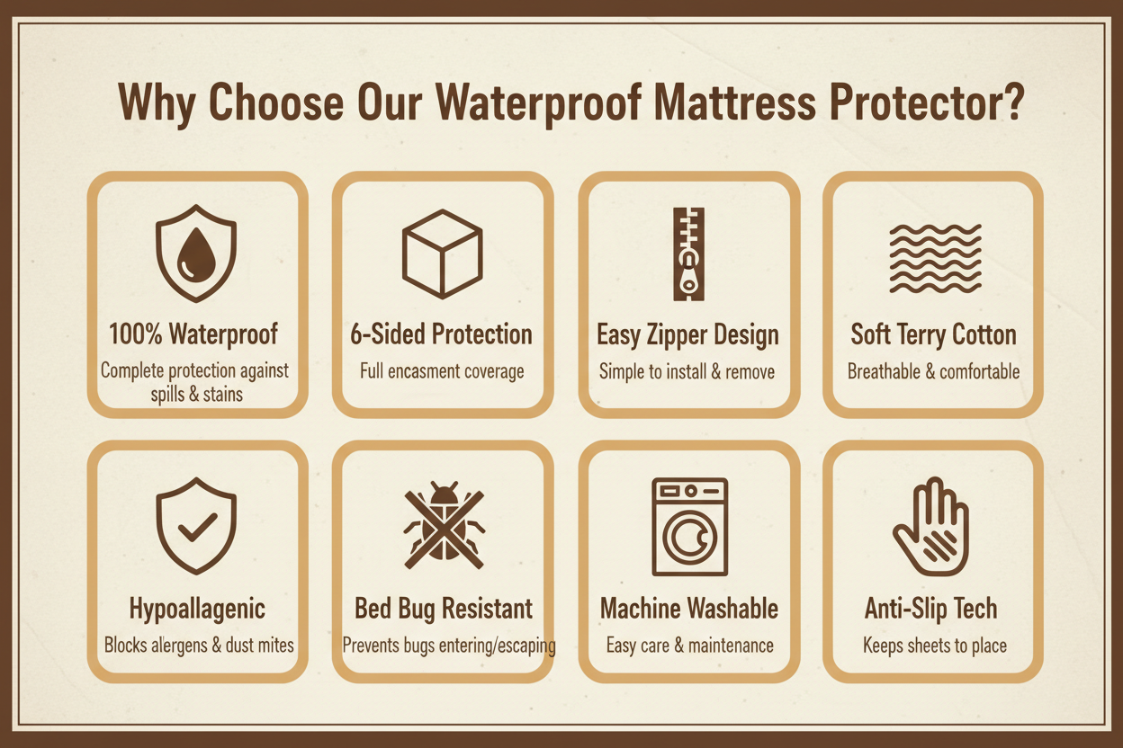 Features Infographic Brown