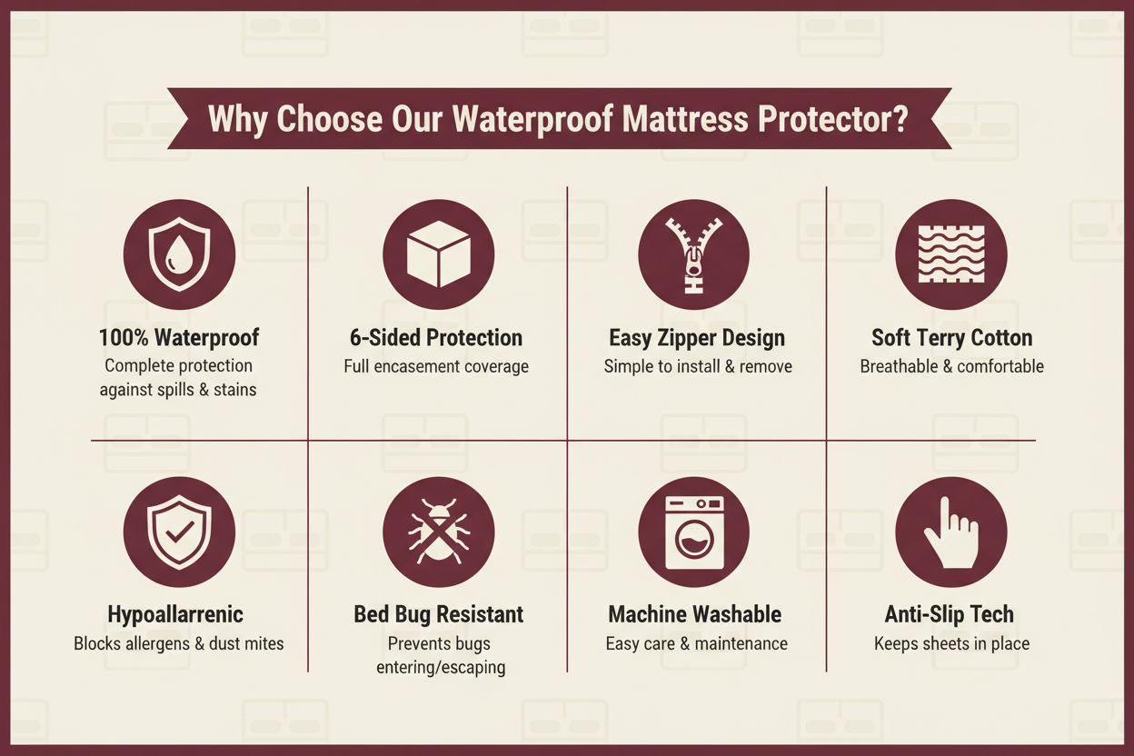 Features Infographic Maroon