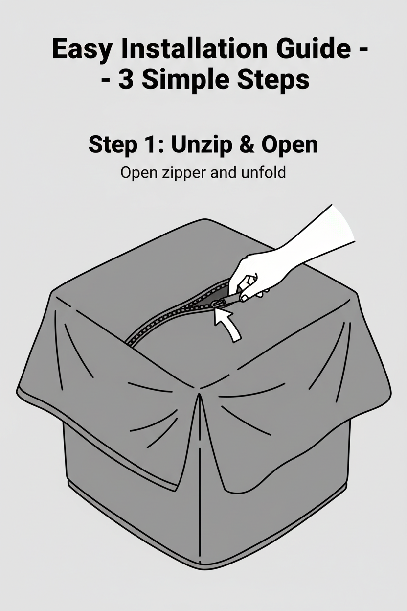 Step-by-step installation guide for washing machine cover - 3 easy steps