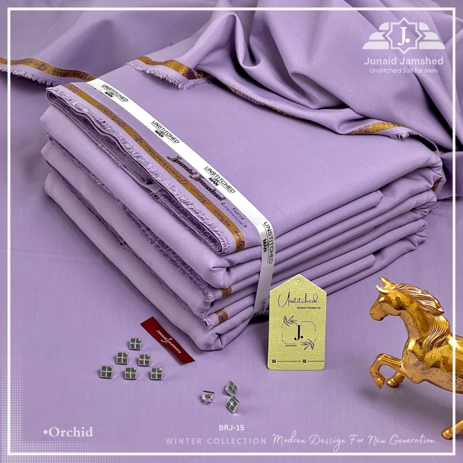 J Dot Wash and Wear Unstitched Suit for Men | 4 Season | Orchid | BRJ-15 | Asaanlife.pk