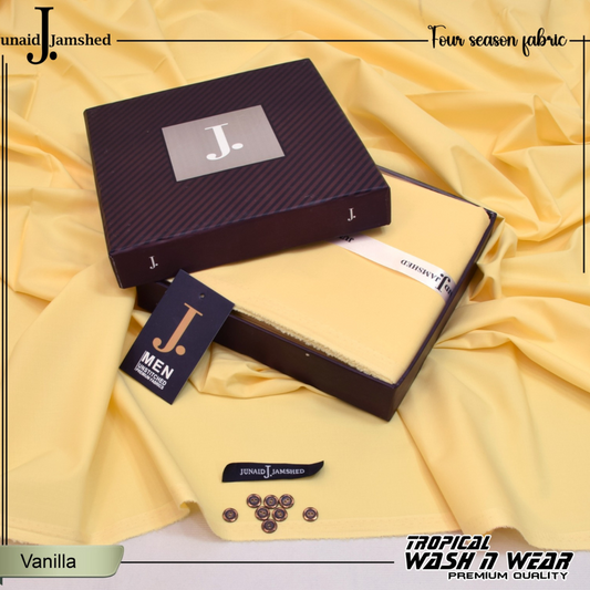 Premium Quality Tropical Wash n Wear Unstitched Suit for Men - Vanilla - JJTB-23