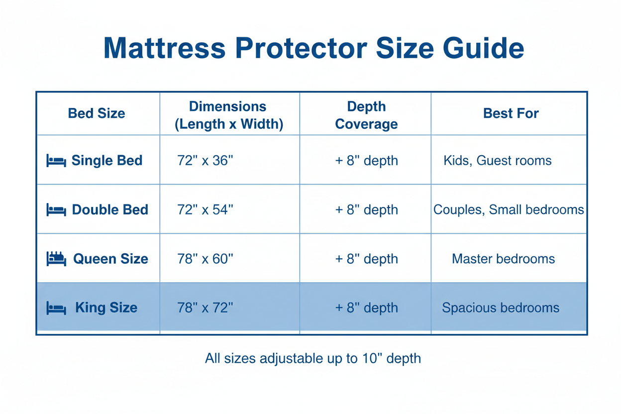 Mattress Protector Size Chart
