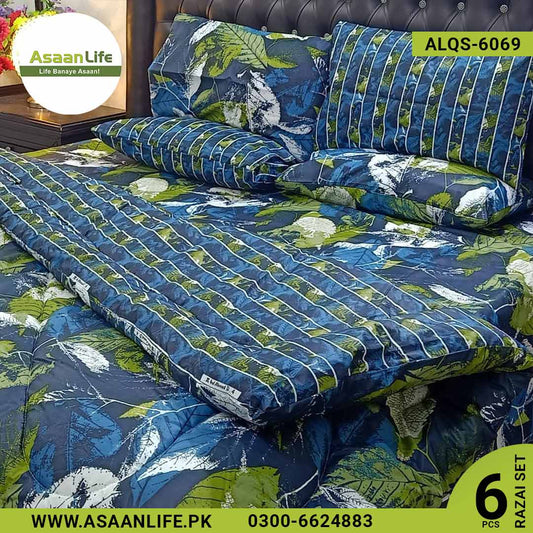 Asaan Life | 6 Pcs Cotton Vicky Razai Set | Double Bed | ALQS-6069