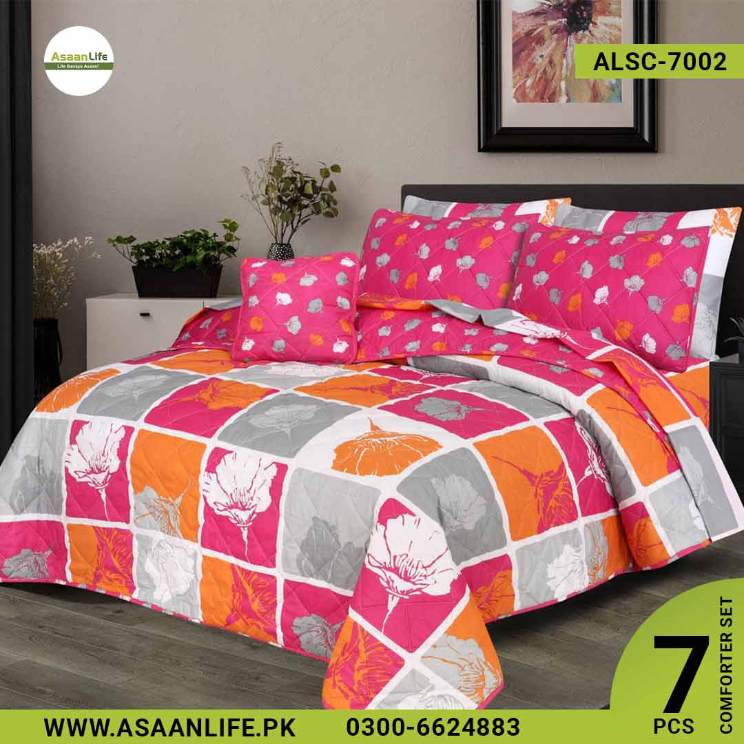 Asaan Life | 7 Pcs Comforter Set | Double Bed | King Size | ALSC-7002