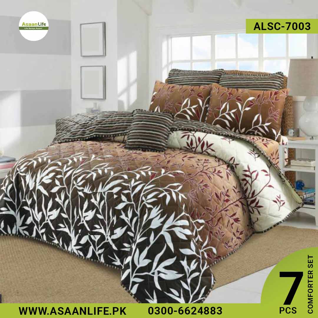 Asaan Life | 7 Pcs Comforter Set | Double Bed | King Size | ALSC-7003