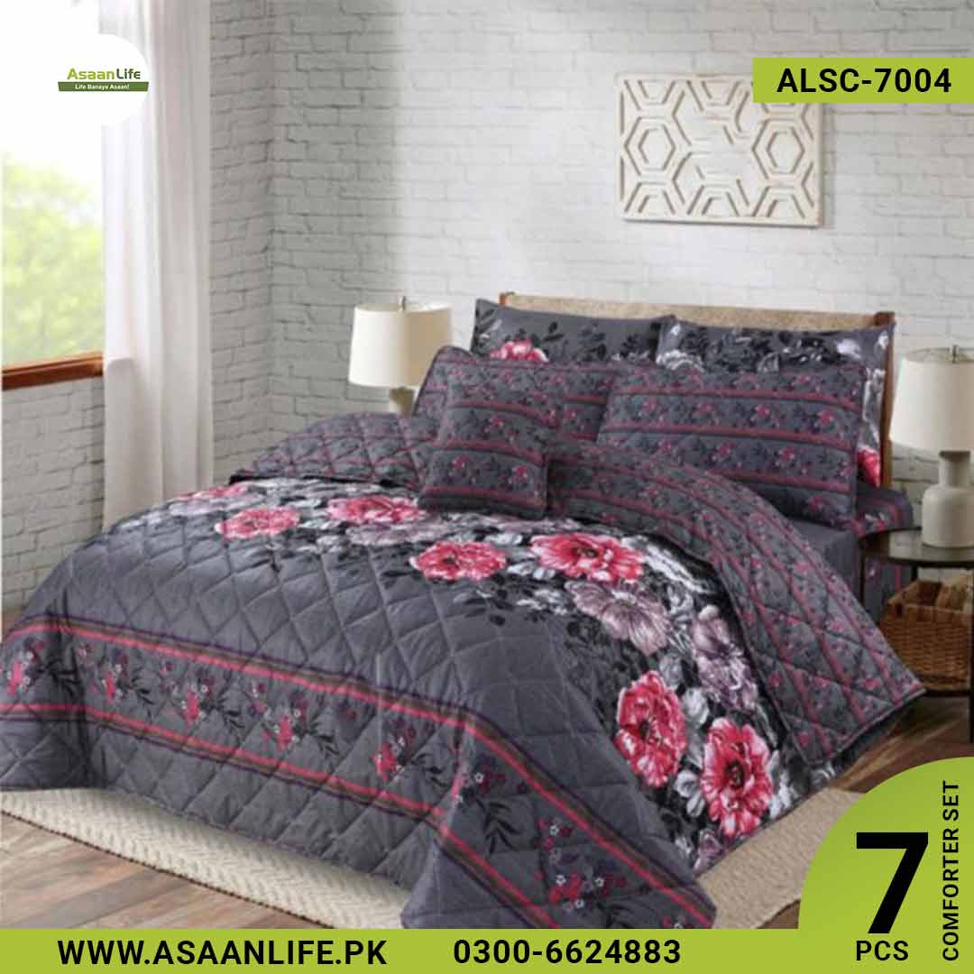 Asaan Life | 7 Pcs Comforter Set | Double Bed | King Size | ALSC-7004