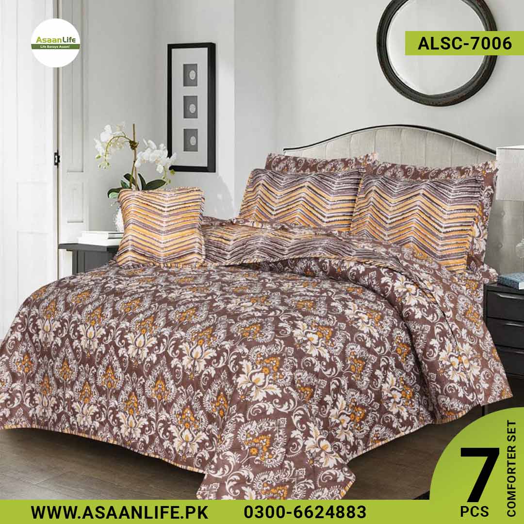 Asaan Life | 7 Pcs Comforter Set | Double Bed | King Size | ALSC-7006