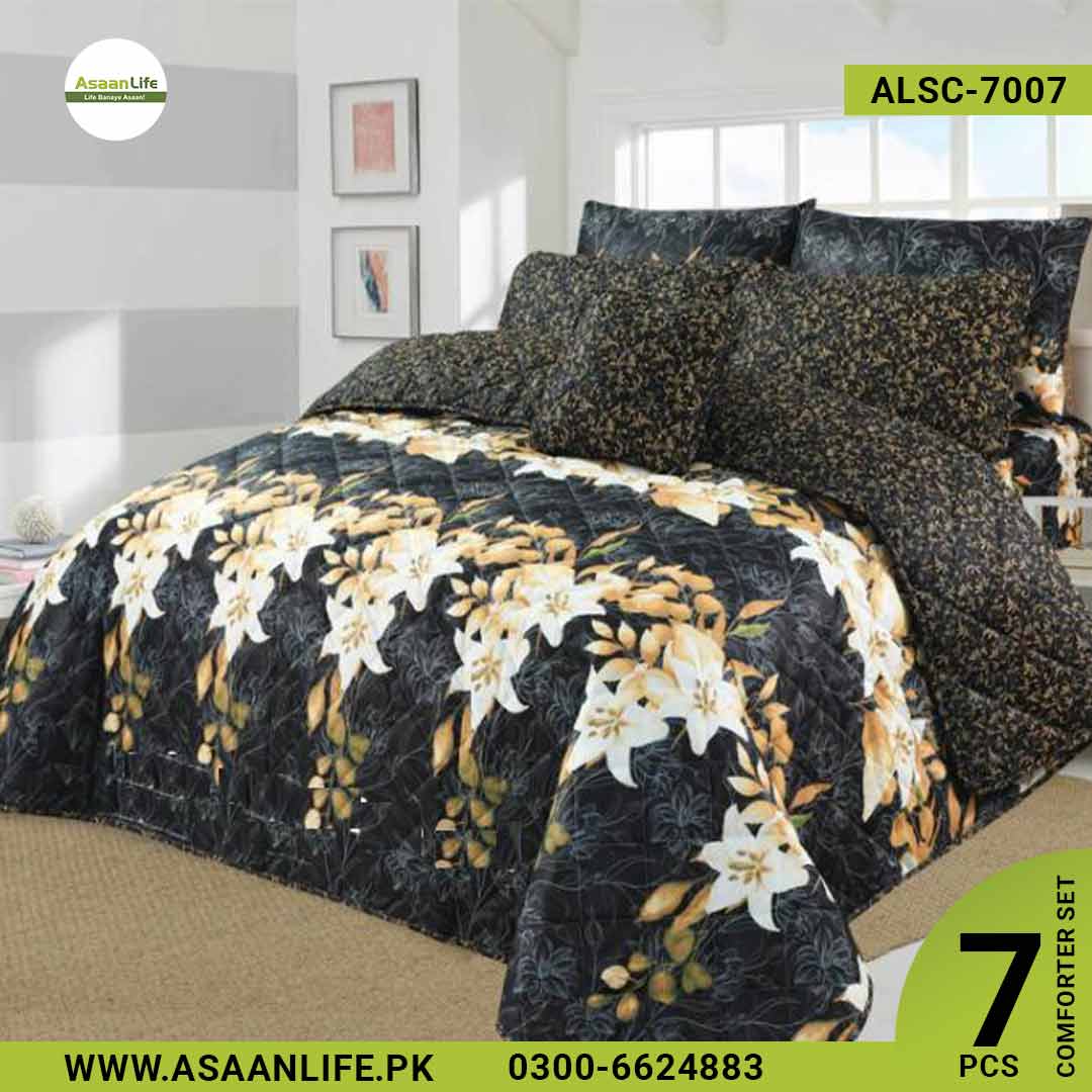 Asaan Life | 7 Pcs Comforter Set | Double Bed | King Size | ALSC-7007