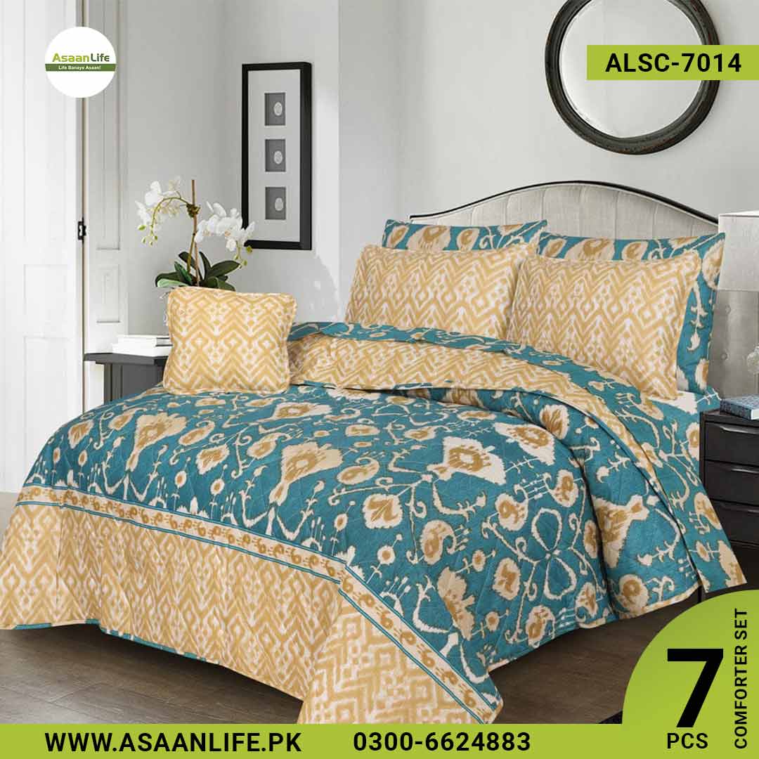 Asaan Life | 7 Pcs Comforter Set | Double Bed | King Size | ALSC-7014