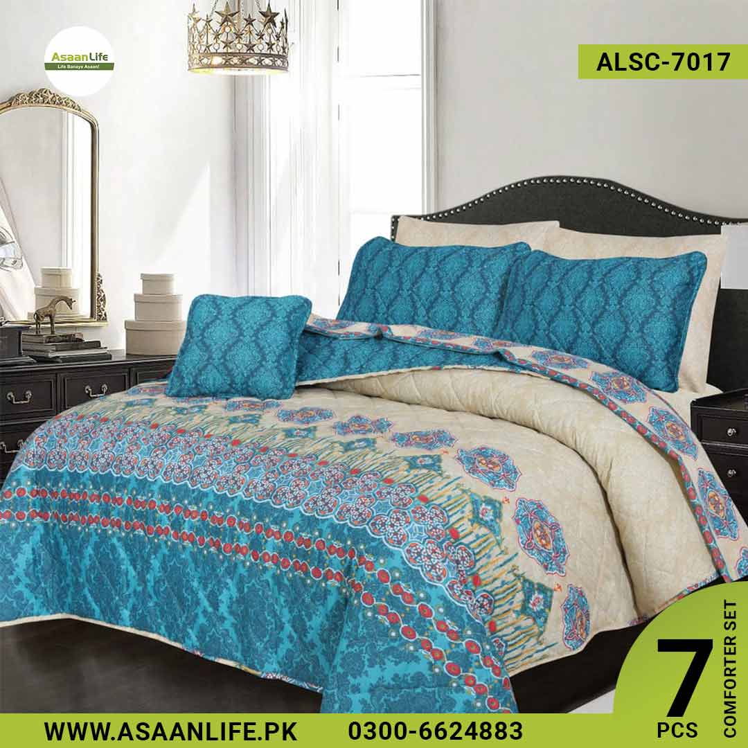 Asaan Life | 7 Pcs Comforter Set | Double Bed | King Size | ALSC-7017