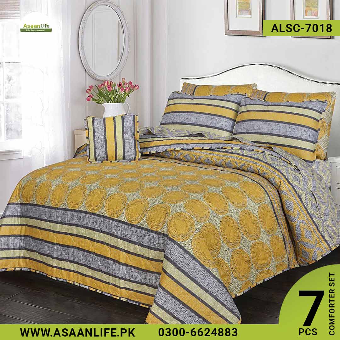 Asaan Life | 7 Pcs Comforter Set | Double Bed | King Size | ALSC-7018