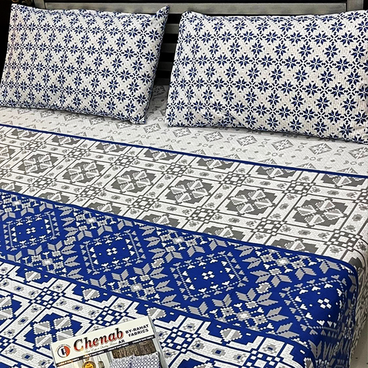 Cotton Salonica Bed Sheet | Double Bed | King Size | ALSK-3004