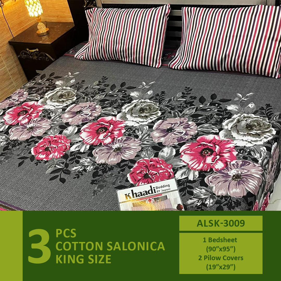 Asaan Life | Cotton Salonica Bed Sheet | Double Bed | King Size