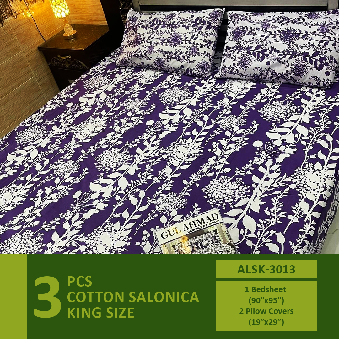 Asaan Life | Cotton Salonica Bed Sheet | Double Bed | King Size