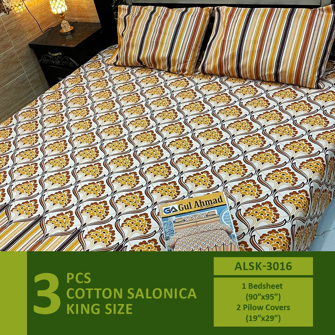 Asaan Life | Cotton Salonica Bed Sheet | Double Bed | King Size