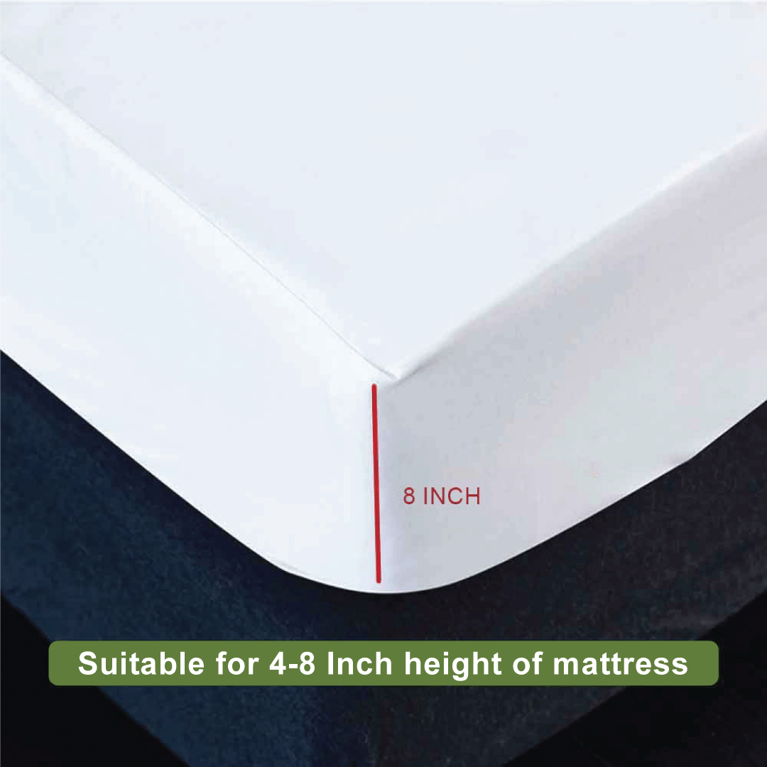 Waterproof Mattress Cover | Protector | White | Double Bed | King Size