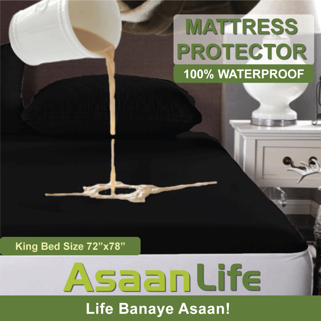 Asaan Life | Waterproof Mattress Cover | Protector | Double Bed | King Size