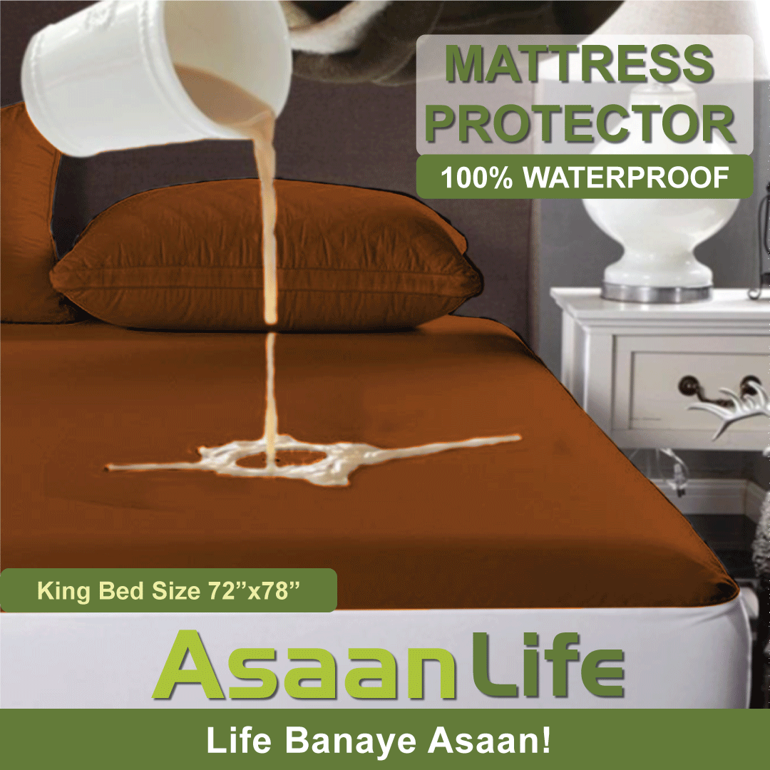 Asaan Life | Waterproof Mattress Cover | Protector | Copper | Double Bed | King Size