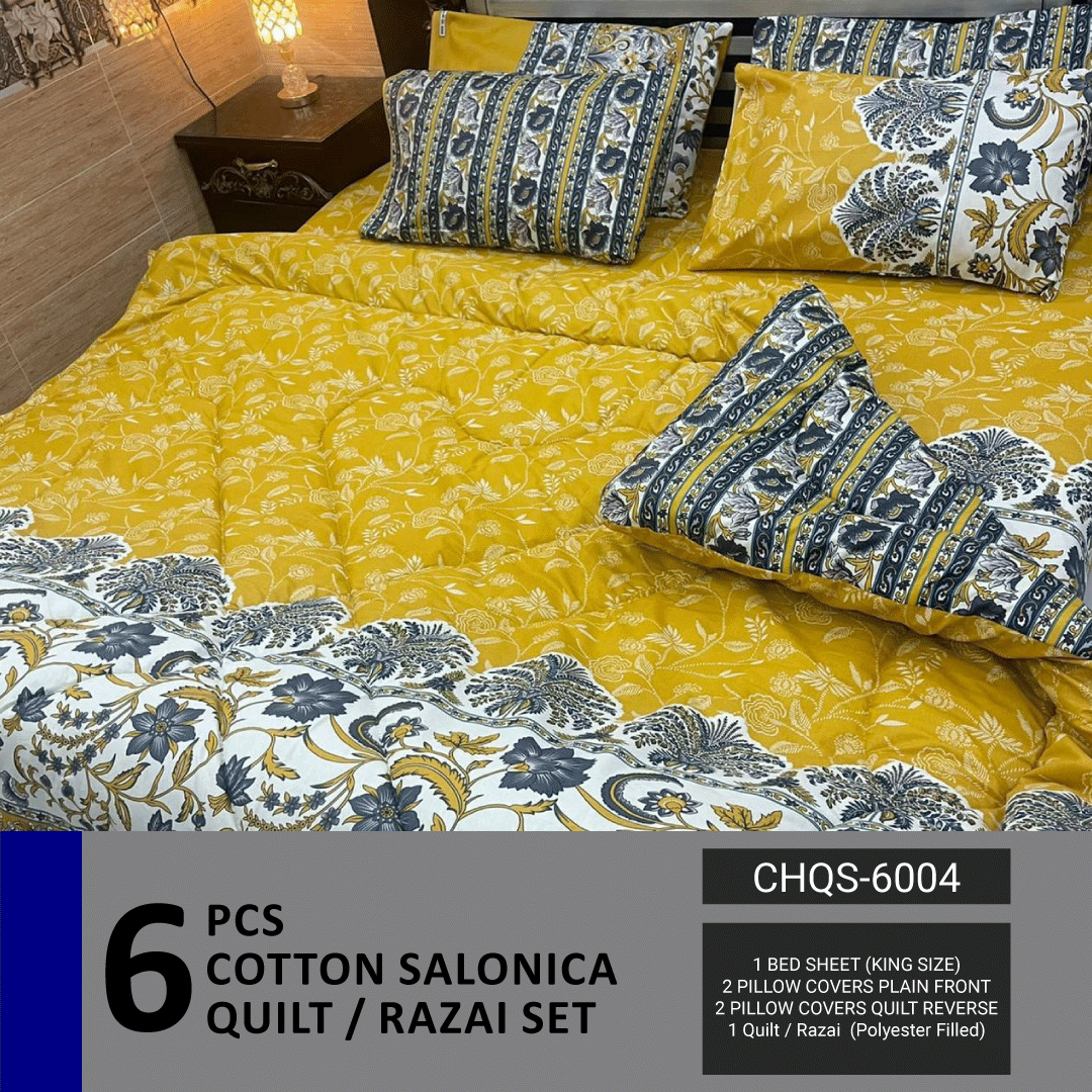 6 Pcs Vicky Razai Set | Double Bed | King Size | CHQS-6004