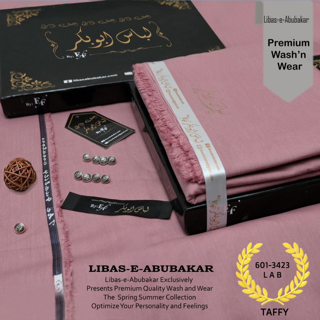 Libas-e-Abubakkar Wash and Wear Unstitched Suit for Men | Taffy | LAB-601-3423