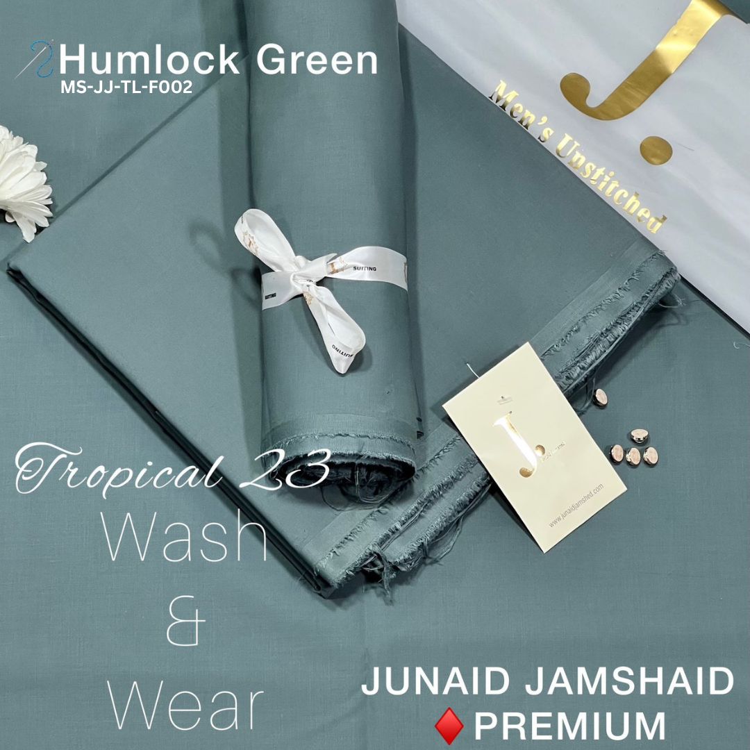 J Dot Premium Summer Tropical Unstitched Suit for Men MS-JJ-WW-F002 | Humlock Green