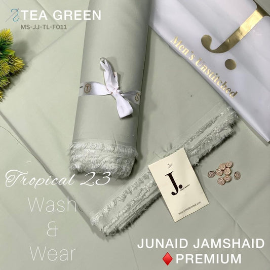 J Dot Premium Summer Tropical Unstitched Suit for MS-JJ-WW-F011 | Tea Green