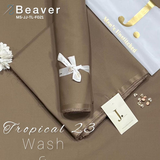J Dot Premium Summer Tropical Unstitched Suit for Men | Beaver | MS-JJ-WW-F021