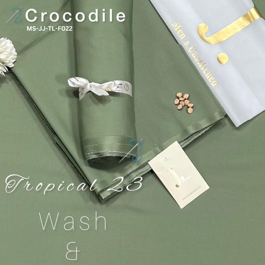 J Dot Premium Summer Tropical Unstitched Suit for Men | Crocodile | MS-JJ-WW-F022