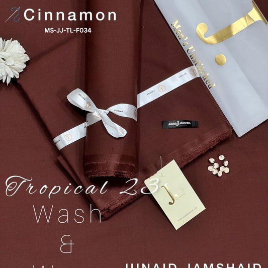 Dot Premium Summer Tropical Unstitched Suit for Men | Cinnamon | MS-JJ-WW-F034