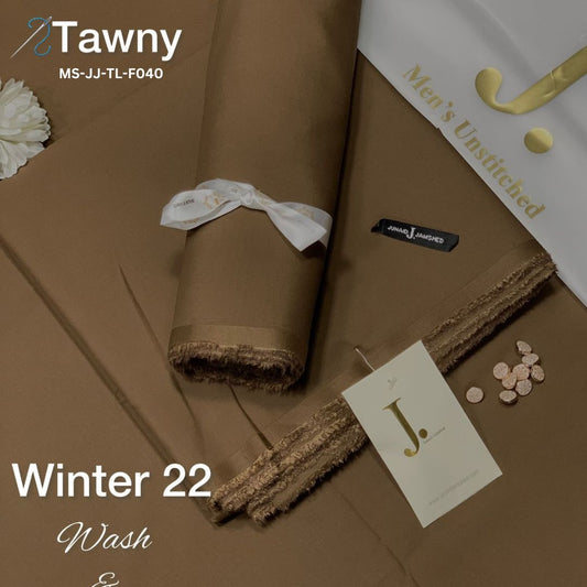 J Dot Premium Summer Tropical Unstitched Suit for Men | Tawny | MS-JJ-WW-F040