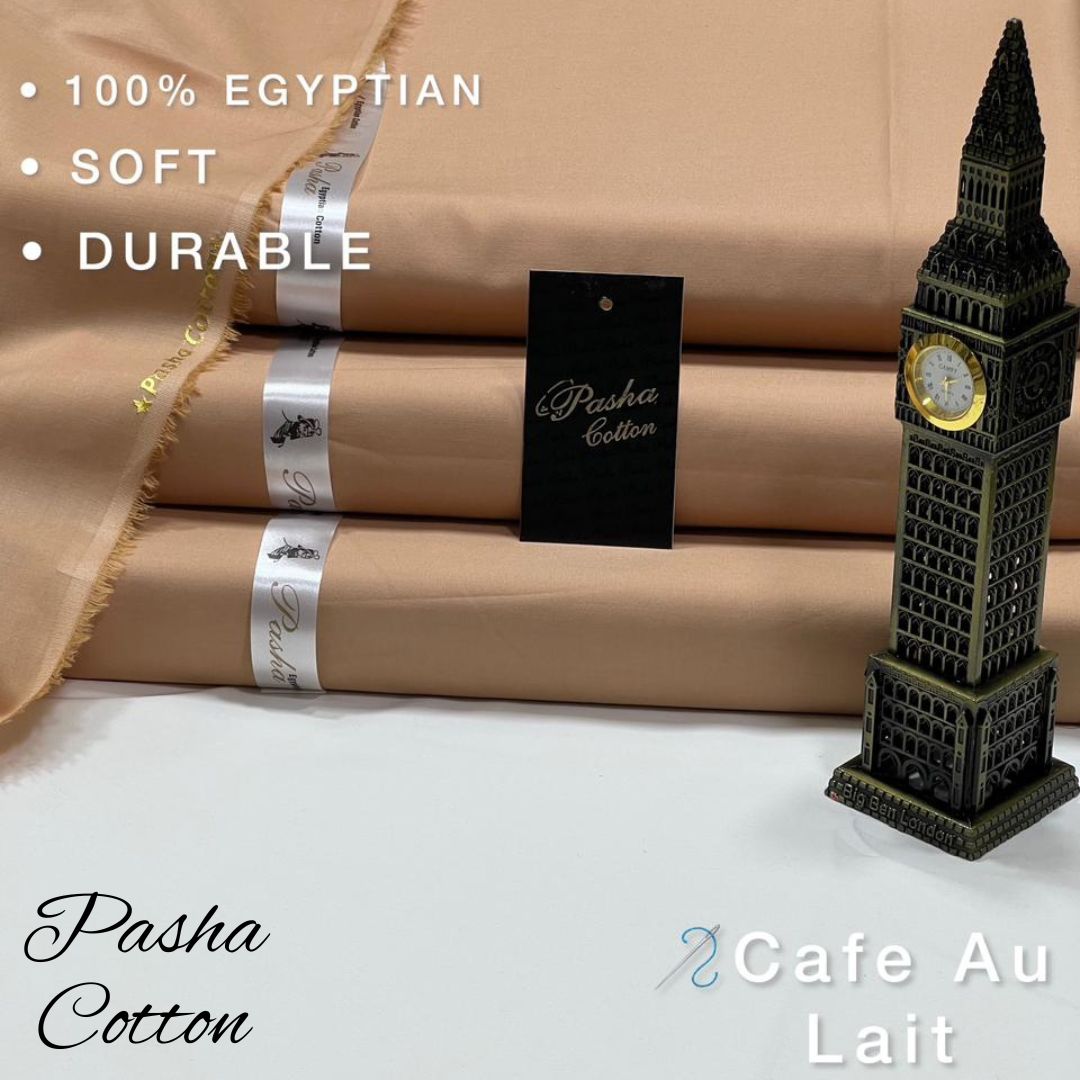 PASHA Premium Quality Soft Cotton Unstitched Suit for Men | Cafe Au Lait
