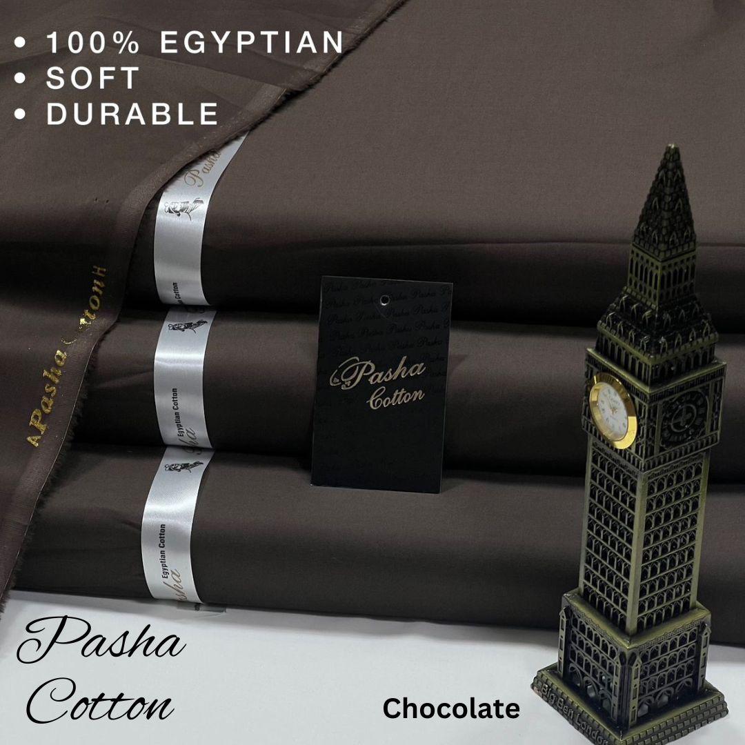 PASHA Premium Quality Soft Cotton Unstitched Suit for Men | Chocolate