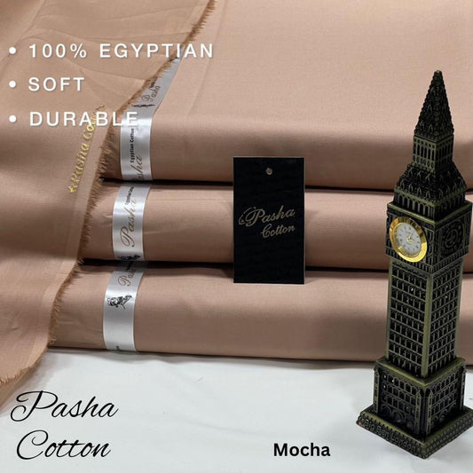 PASHA Premium Quality Soft Cotton Unstitched Suit for Men | Mocha