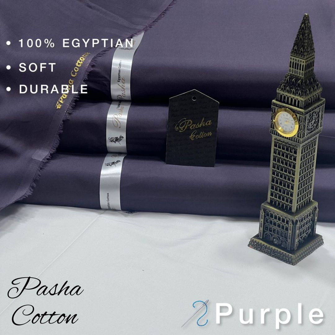 PASHA Premium Quality Soft Cotton Unstitched Suit for Men | Purple