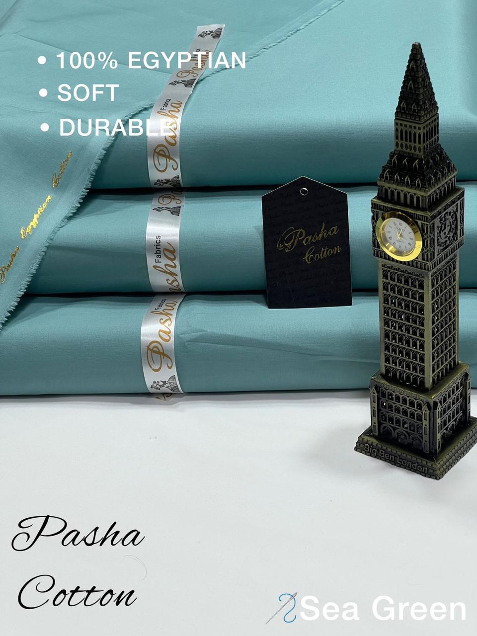 PASHA Premium Quality Soft Cotton Unstitched Suit for Men | Sea Green