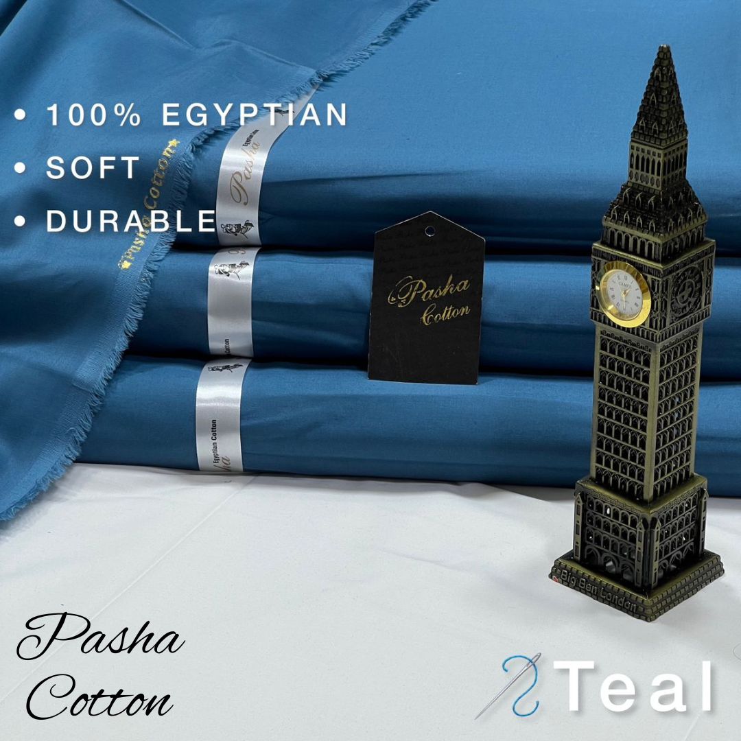 PASHA Premium Quality Soft Cotton Unstitched Suit for Men | Teal