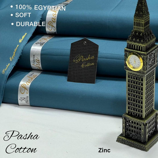 PASHA Premium Quality Soft Cotton Unstitched Suit for Men | Zinc