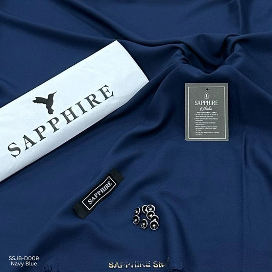 Sapphire Wash and Wear Unstitched Suit for Men SSJB-D009 | Navy Blue