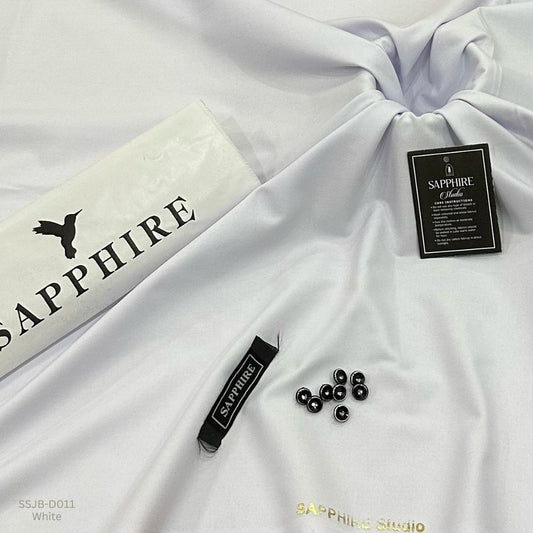 Sapphire Wash and Wear Unstitched Suit for Men SSJB-D011 White